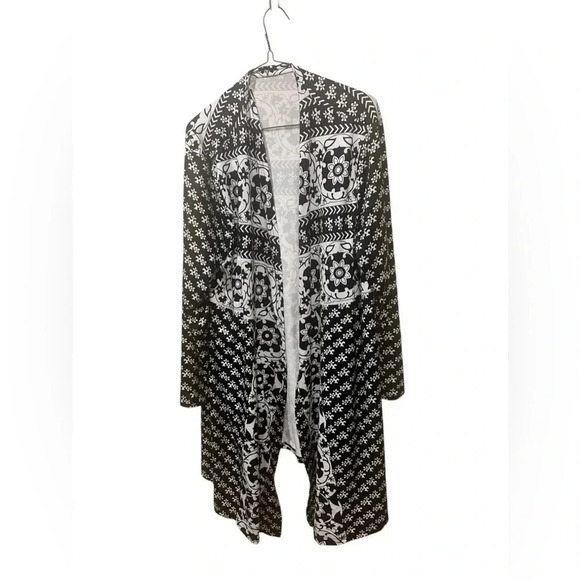 Womens Open Front Cardigan Size 2x Black Gray - Picture 1 of 5